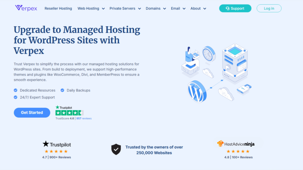 managed wordpress hosting by verpex